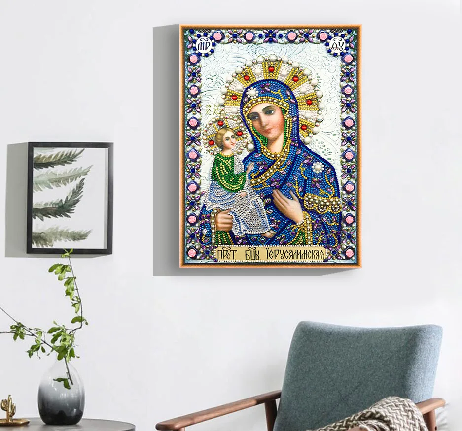 Custom Photo Crystal Mosaic Picture Special Shaped Diamond 5D Diamond Painting Kits Religion Jesus Virgin DIY Home Decor