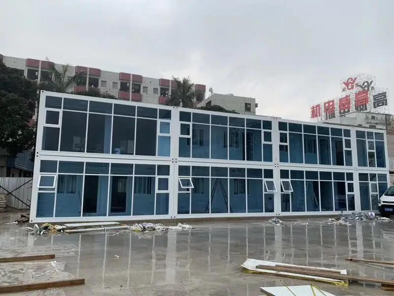 China Steel Structure Prefab Container House Smart Portable Mobile 20Ft Prefabricated House Flatpack Glass Container House