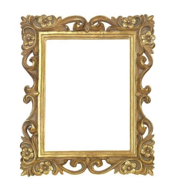 Home Decorative Oval Wall-Mounted Resin Frame Bathroom Vanity Mirror Painted Love Style with Painting Pattern