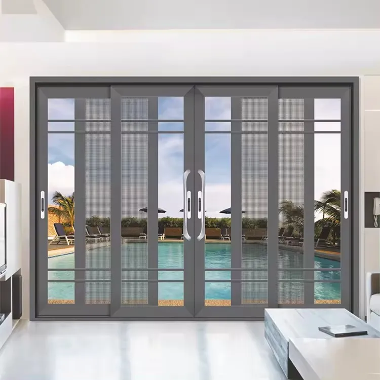Australian standard large residential big vision triple sliding doors aluminum slide interior sliding glass door