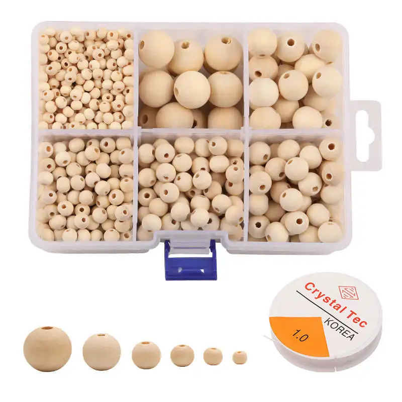 Multi-size Natural Wood Bead Eco-friendly Wooden Spacer Beads Bracelet Jewelry Making Accessories
