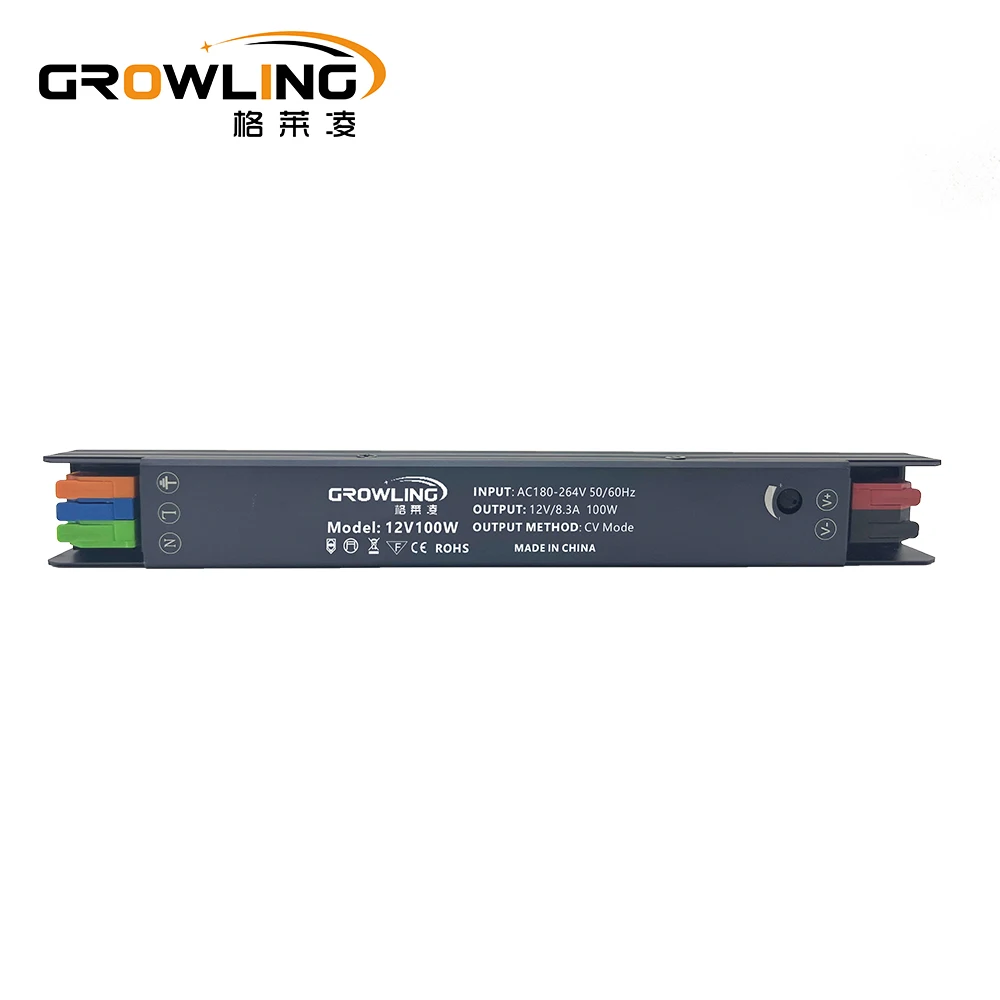 Growling Linear design power led smd switching 8.3a led controller ip20 led driver 12v 100w