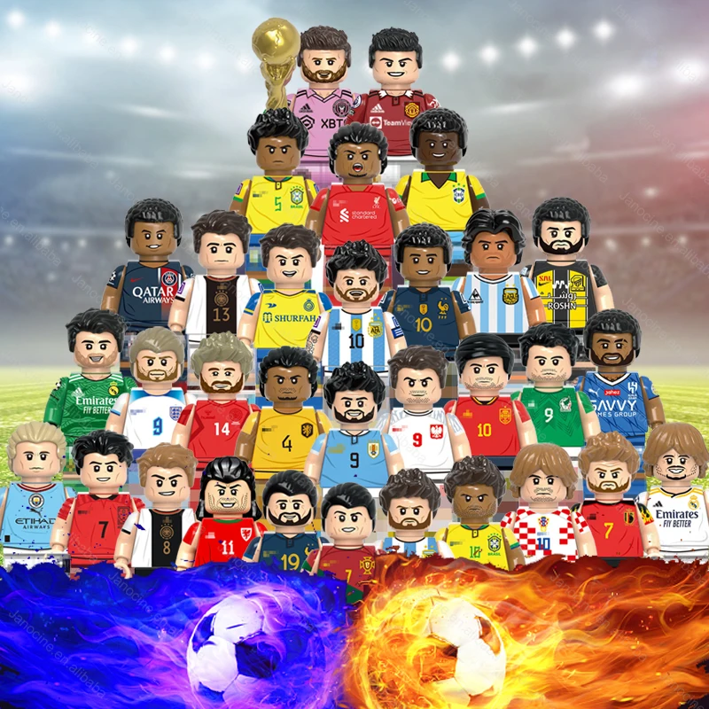 Characters Action Bricks Set Famous Football Player Star Soccer Sports Mini Building Block Figures Toys G0103 G0104 G0112 XT1003