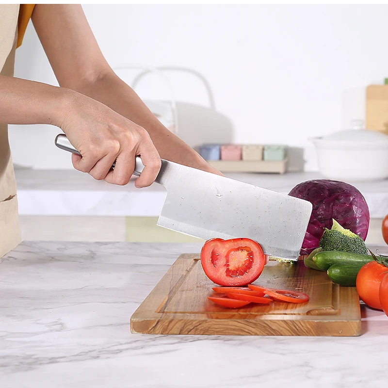 Paudin R7 Novel Design Altra Sharp 7 Inch 5Cr15Mov Steel Hollow Handle Kitchen Chef Knife Cleaver Knife