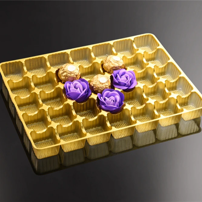 High Quality Vacuum Forming Food Grade Custom Plastic Blister Packaging Cavity Chocolate Insert Inner Tray For Packing