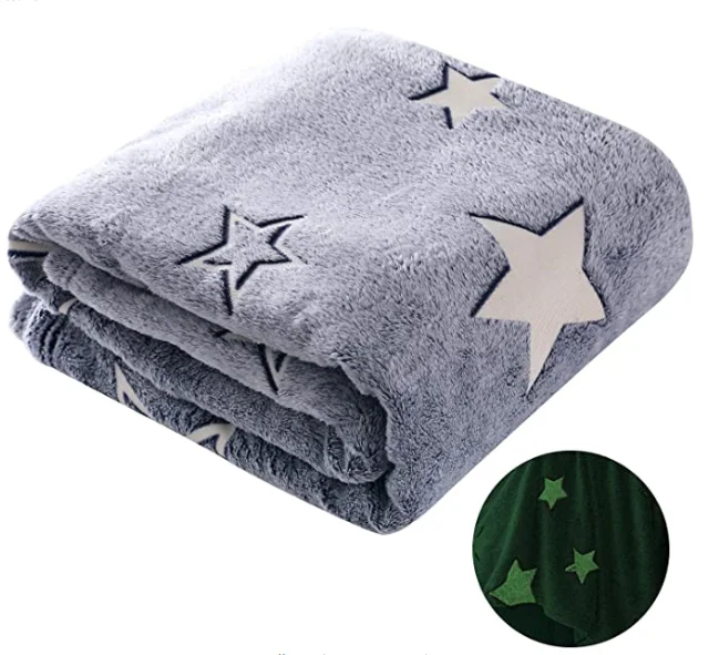 
Glow in The Dark Throw Blanket, Premium Super Soft Fluffy Plush Luminous Blanket, Fun Gift for Kids Boys Girls, Birthday 