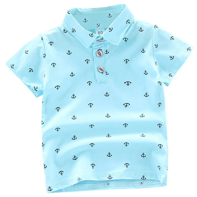 High Quality 100% Cotton Pique Sublimation Printed Breathable Toddlers Clothing Baby Boys Polo Shirt 2-7Y