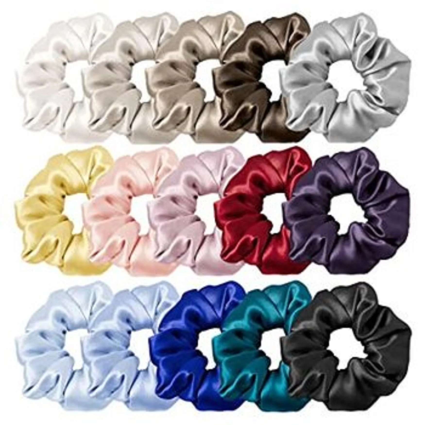 Fashion Beauty Soft Satin Silk Elastic Hair Bands scrunchies Women Hair Accessories silk scrunchies 16/19/22/25/30