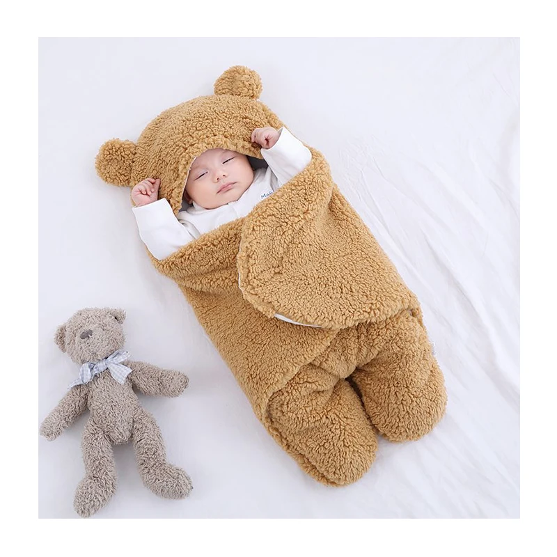 Famicheer Quilted Baby Swaddle Blanket Cotton Baby Sleeping Bag Sleepwear Knitted Baby Sleeping Bag With Feet