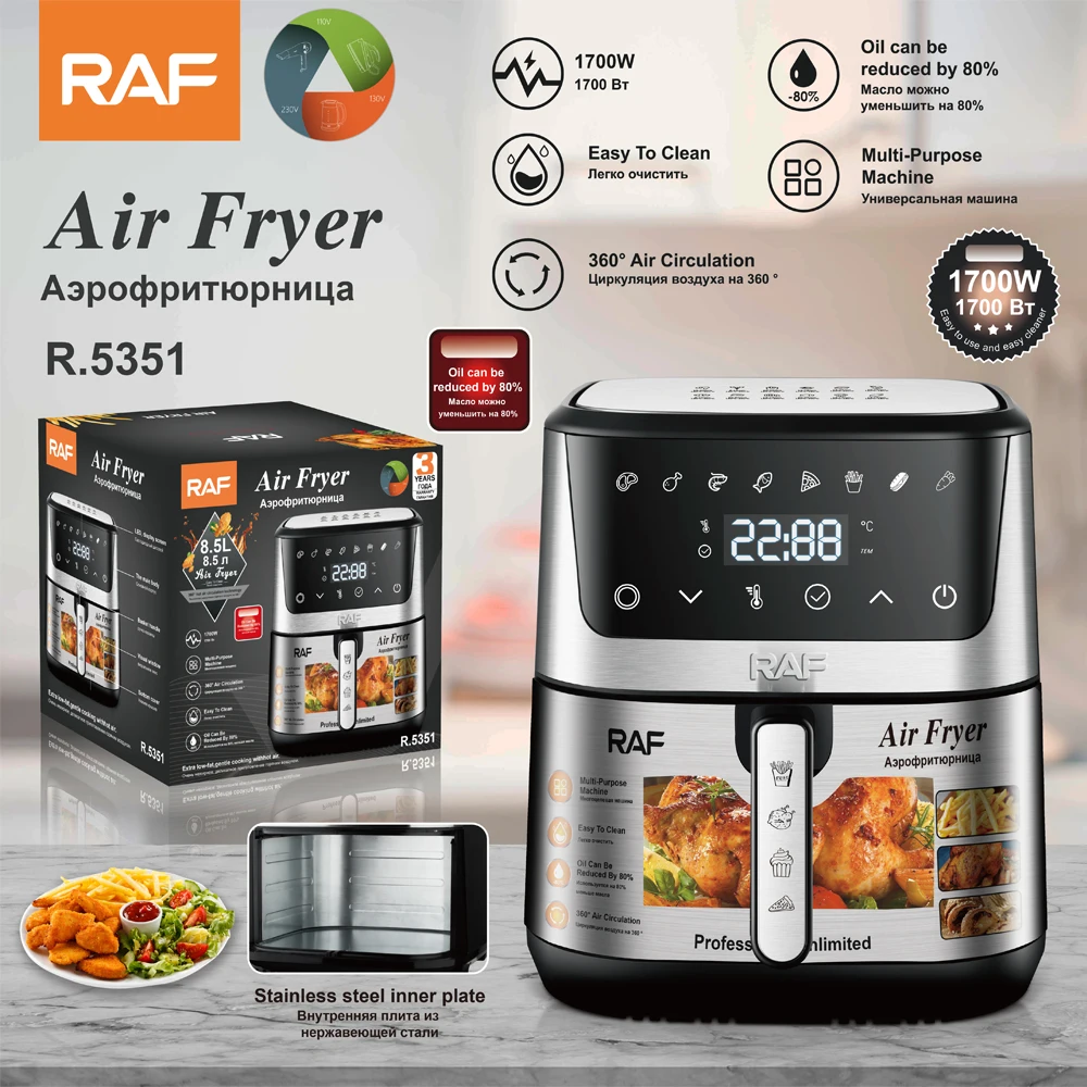 Raf Brand Big Capacity 8.5L Stainless Steel air Freyer Inner Cavity Electric Visible Digital air Fryers