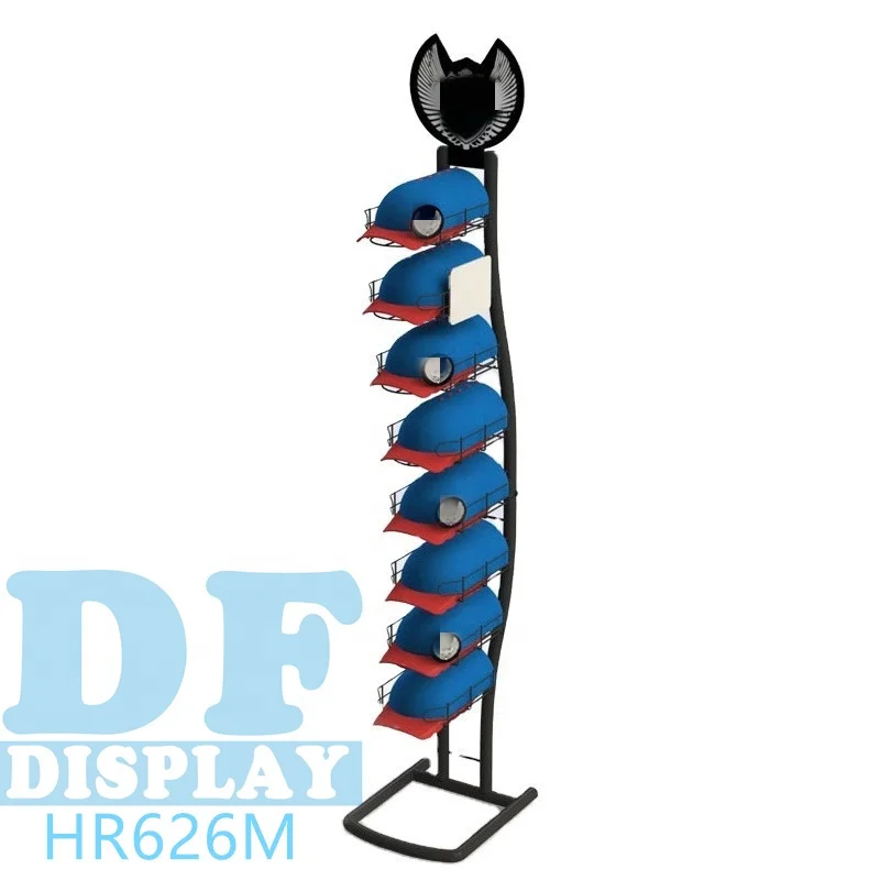 Customized baseball cap wire shelf metal material hat display stand hat display rack for retail store