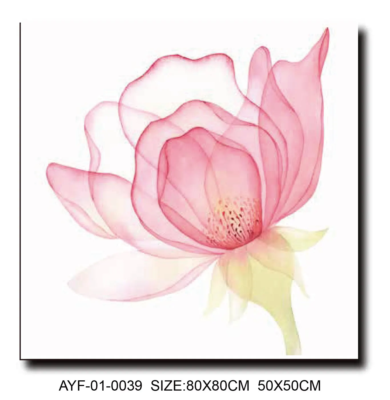 Modern abstract flower paintings in cream series and rose-themed wall paintings for high-end restaurants
