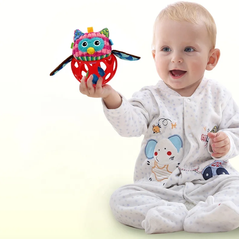 Jollybaby Hand Rattle Hand Shake Toy Lovely Teether Baby Plush Rattles Toy