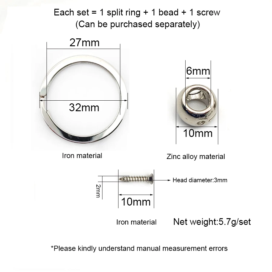 Stock Wooden Metal Amber Keychain Accessories Diy Silver Metal Ball Beads Spacers with Keyring and Screw
