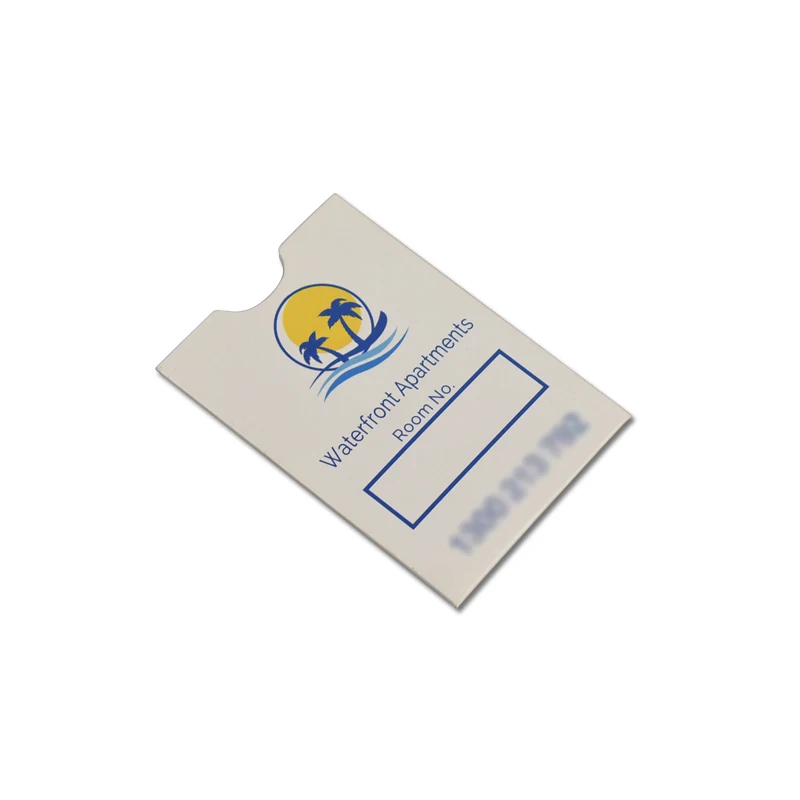 Zuoluo quality hotel key card with custom design hot sale white pvc card Custom key card sleeve