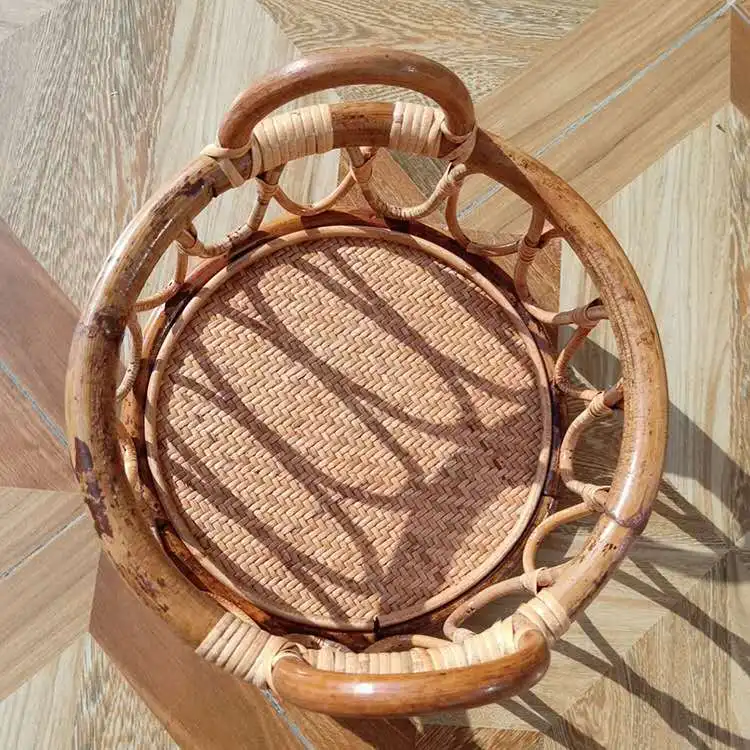 Rattan crib basket crib photography props handwoven vine crate for newborn photography props