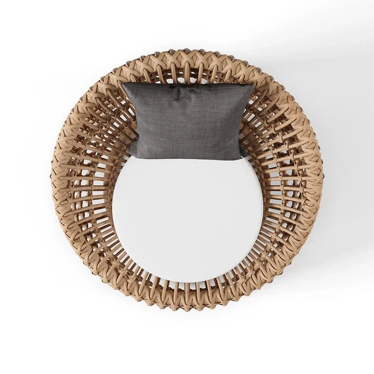 UV Resistant Wicker Weaving Chairs Woven Rattan Patio Furniture Modern Outdoor Garden Chair