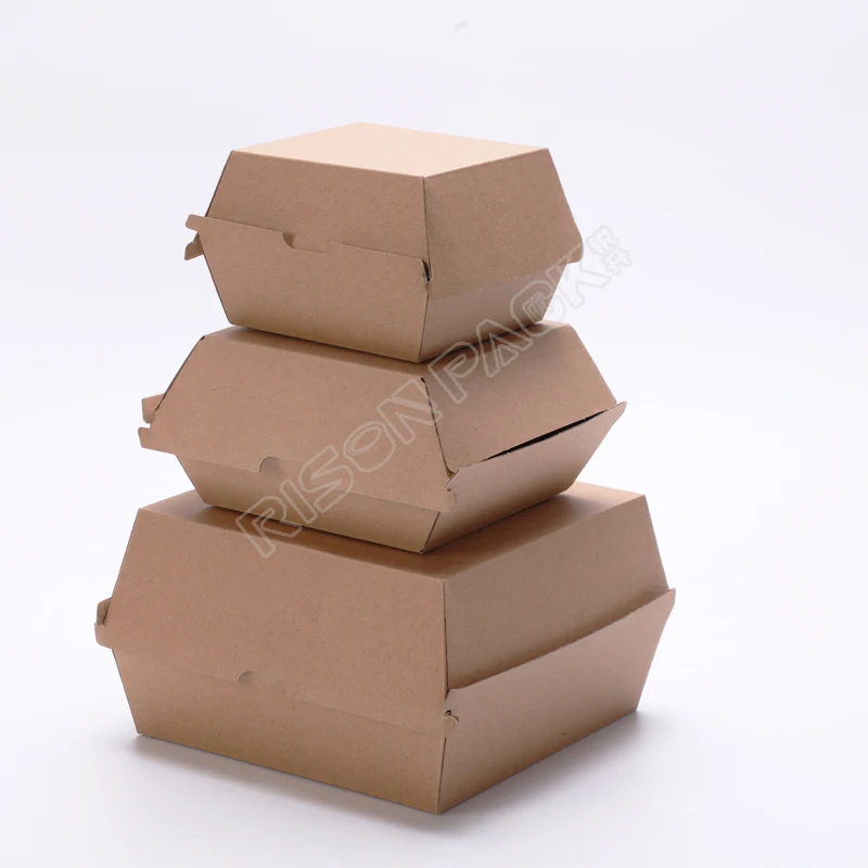 Disposable fried chicken box craft burger box pizza  cake biodegradable kraft paper food box
