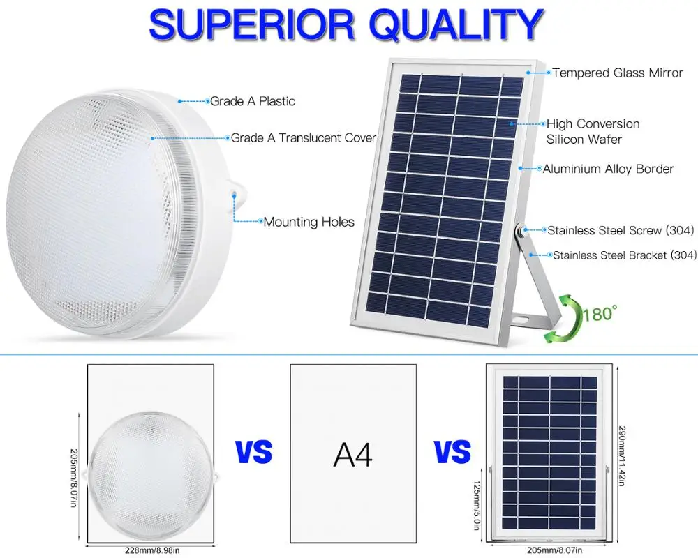 NEW ARRIVAL Sunbonar high brightness Solar led ceiling ROOF light dual color remote  control for the indoor outdoor lighting