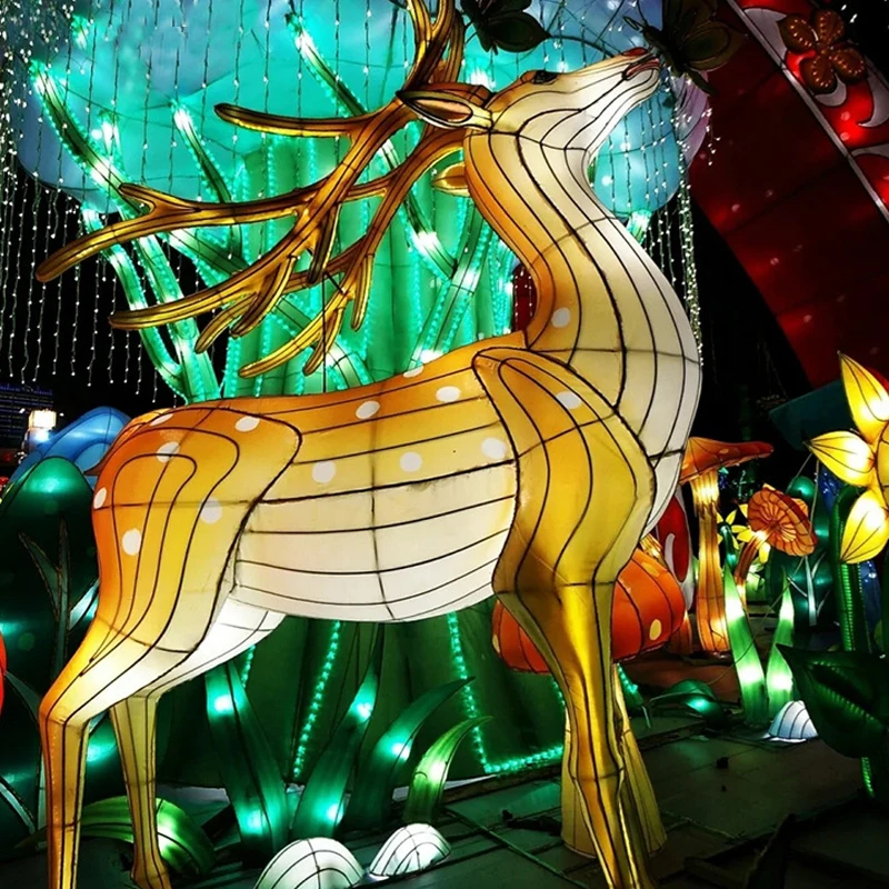Halloween Decorative Lighting Art Animals Sculpture Outdoors Motif Lights Deer Festive Lantern New Year Christmas Waterproof