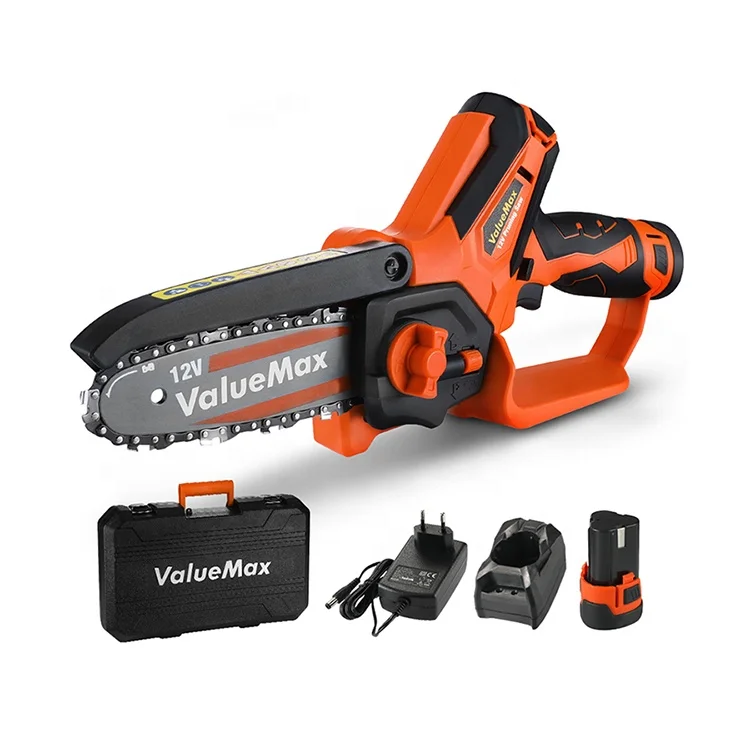 ValueMax outdoor Pruning Chainsaw Hand electric chainsaw Mini Chainsaw Handheld Garden Woodworking Power Tools With 2 Batteries