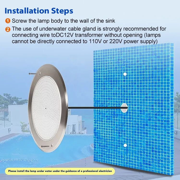 8MM Ultra-Thin Resin Filled 12V 18W Ip68 Waterproof 12 Volt Mobile Phone Control Led Underwater Light Wifi Swimming Pool Light