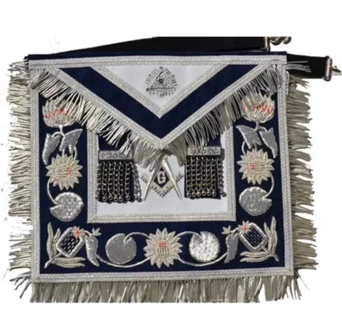 Оптовая продажа фартук Masonic Master Mason с ручной вышивкой и логотипом