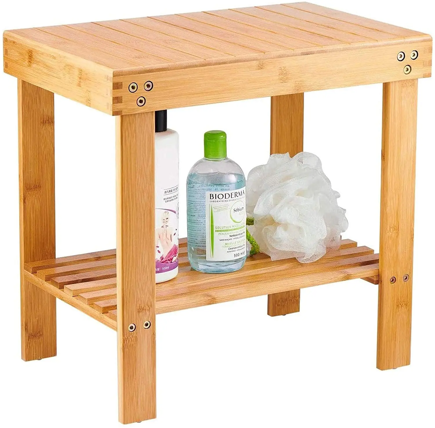 Скамейка для ванной Combohome из бамбукового растения Бамбуковая скамейка