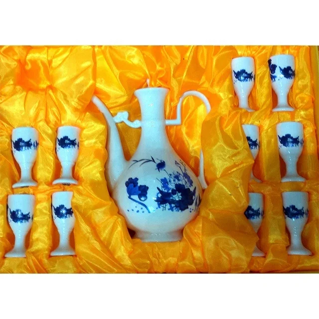RYGN20-C Blue and white porcelain wine liquor set