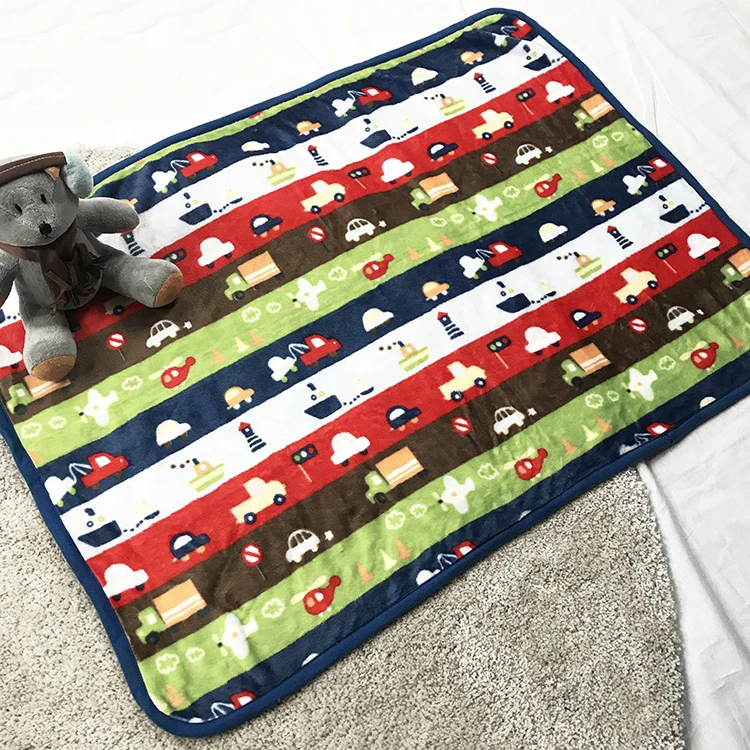 
High quality soft fashion printed custom children cartoon small baby blanket 