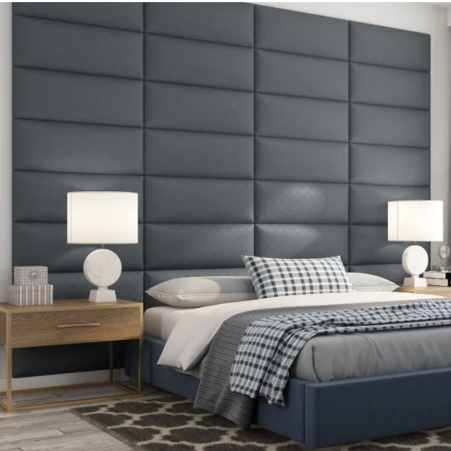 Factory Hot Sale Upholstered Wall Panel For Hotel Bed Background Faux Leather Wall Panels Interior Wall Paneling