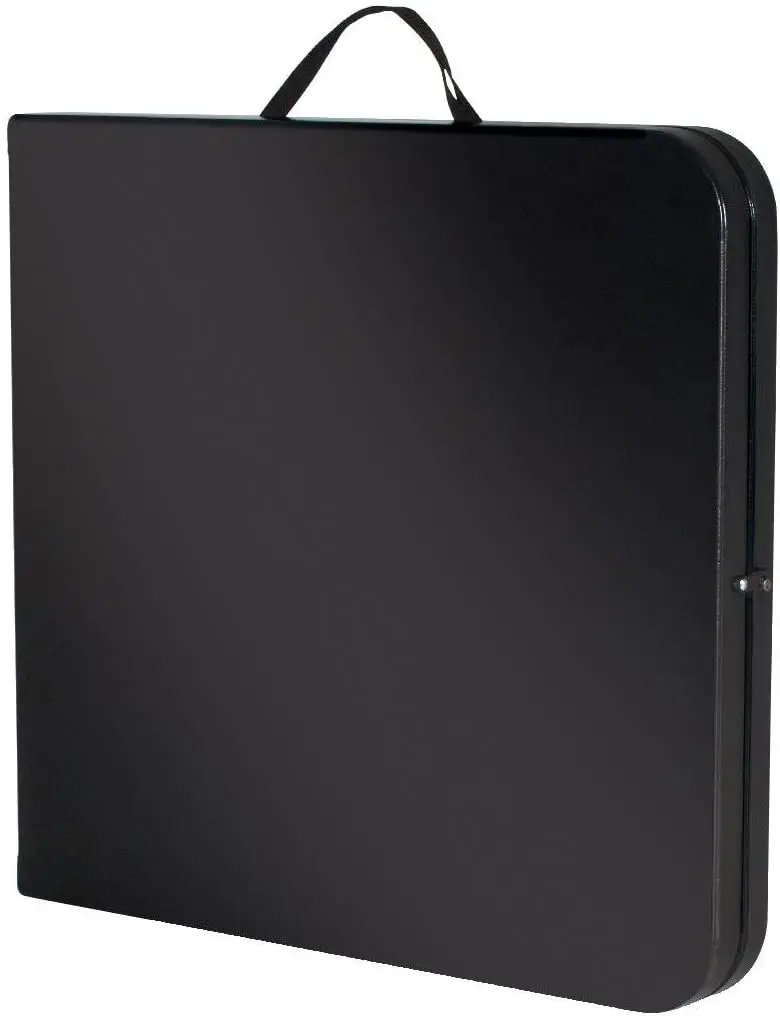 Deluxe  Black 6 Foot x 30 inch Fold-in-Half Molded Folding Table for outdoor party