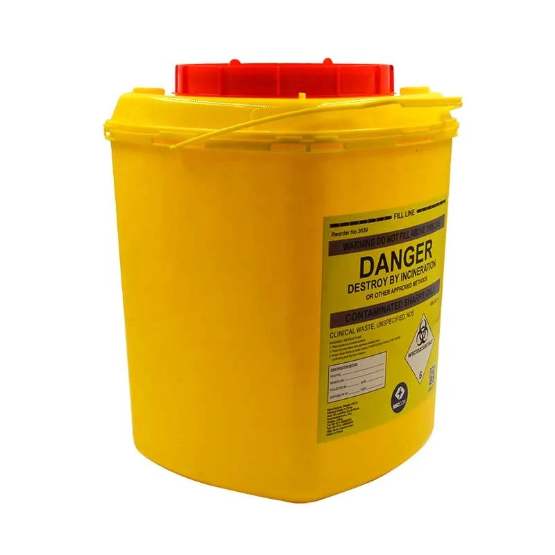 JCMED yellow 22L sharp bin container sharp safe container
