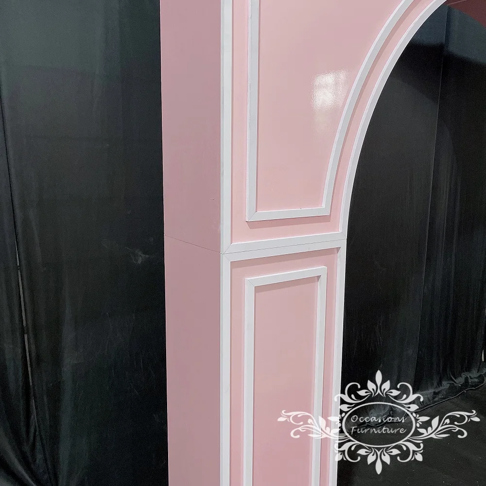3D cutting event decor Acrylic Arches pink wedding arch