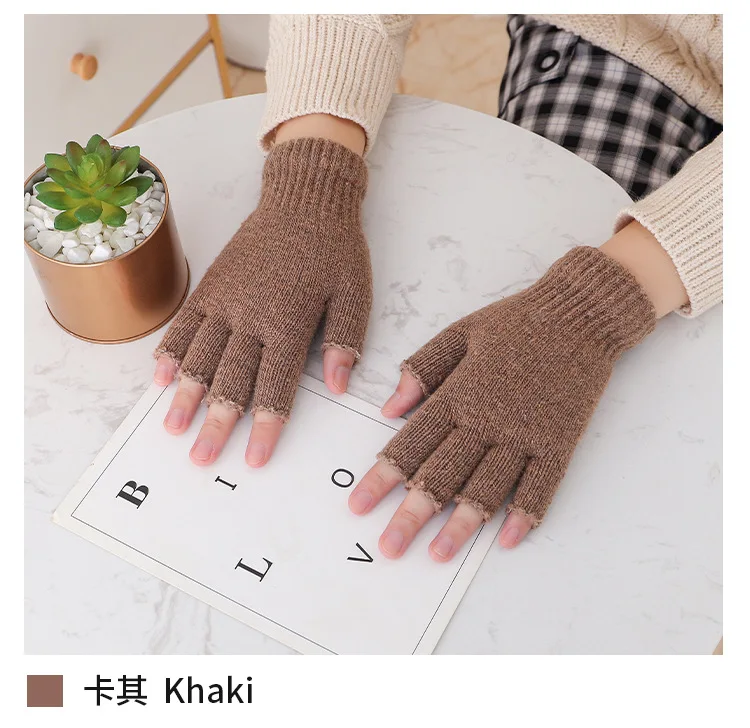 Fashion Unisex Knitted Stretch Elastic Warm Half Finger Fingerless Gloves Men Women Glove For Winter New Arrival