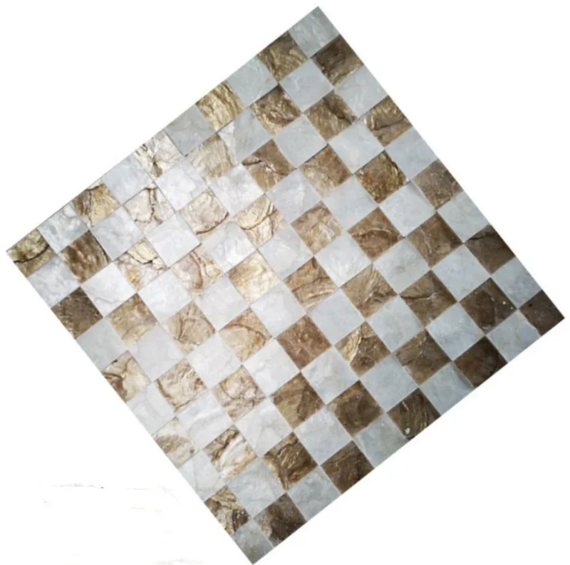 Luxury Hotel Bathroom Living Room Wall Decoration Tiles Handmade Craft Capiz Shell Mosaic