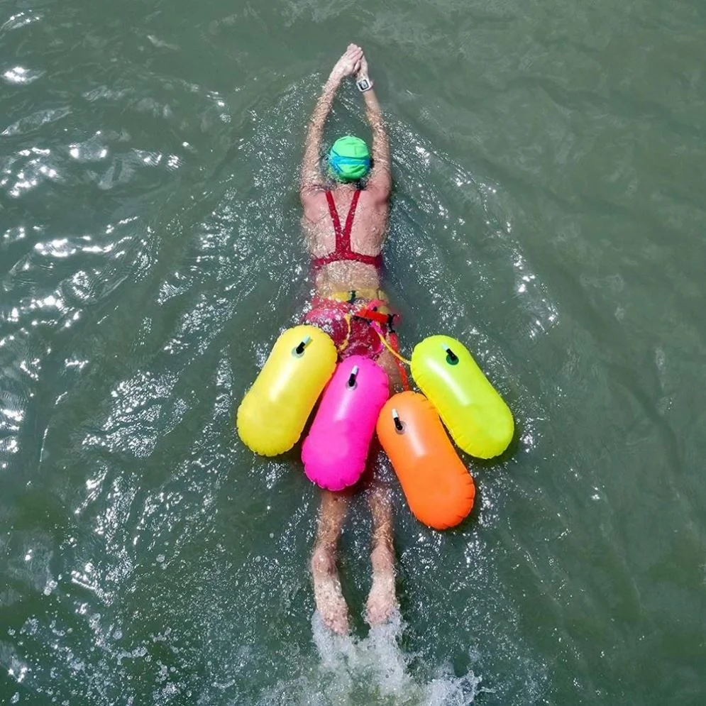 Custom Logo Outdoor Safety PVC Waterproof New Air Bag Floating Dry Bag Aid Swim Tow Buoy for Open Water Swimmers