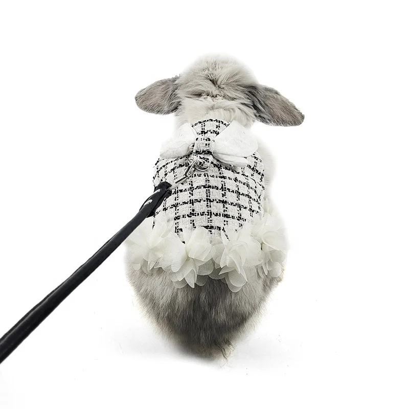 Adjustable Small Fragrance Clothes Traction Rope Rabbit Carrier Pet Set For Ferret Guinea Pig Rabbit Hamster Clothes Accessories