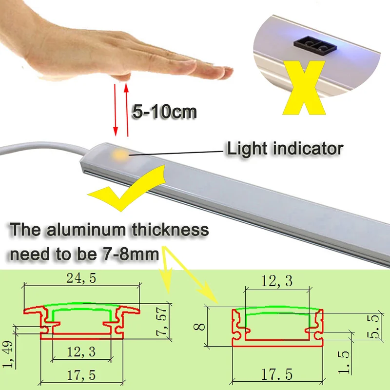 Mini PCB Led Strip Light Controller No need Touch Hand Wave Led Proximity Sensor Led Strip Sensor Switch