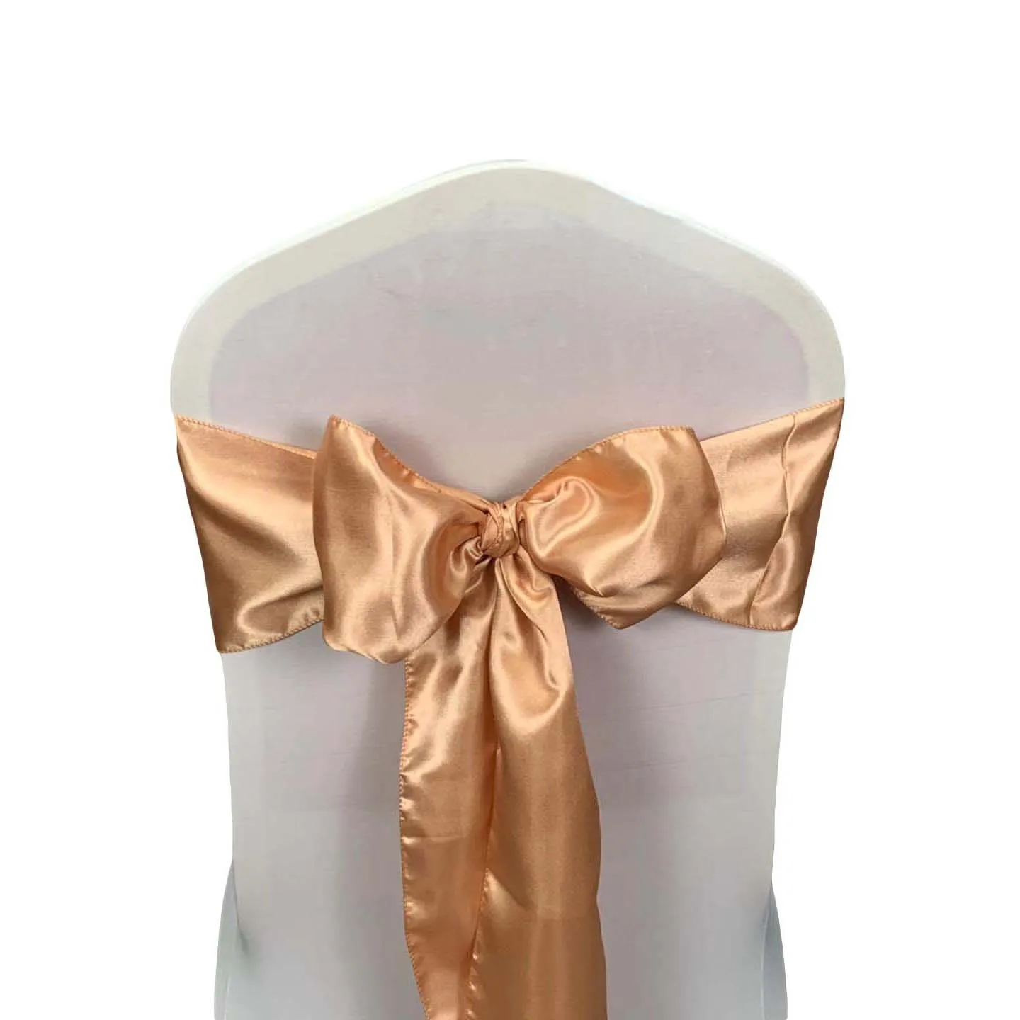 universal fitted white spandex satin wedding chair sashes for sale