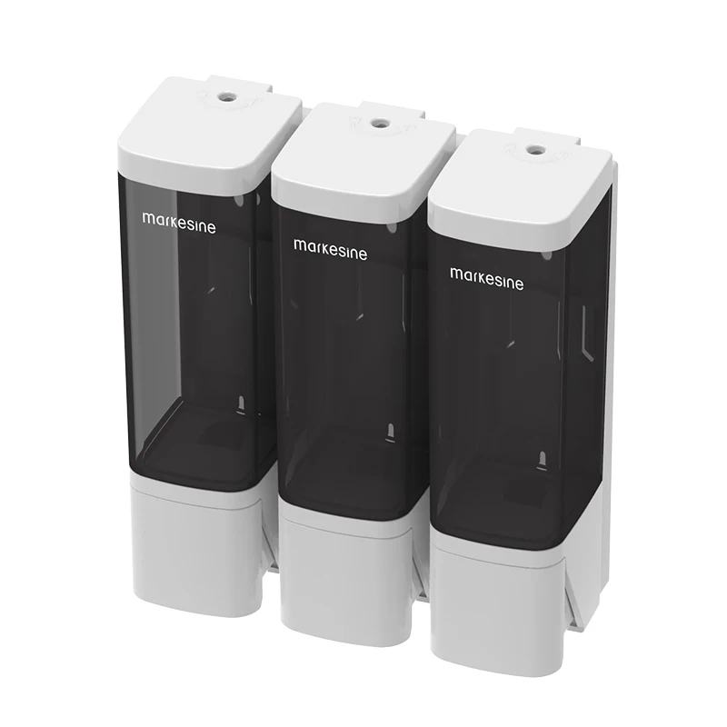 Bathroom Wall mounted Triple 320ML Conditioner Shampoo dispenser hotel Plastic  3 Shower Gel laundry soap dispenser