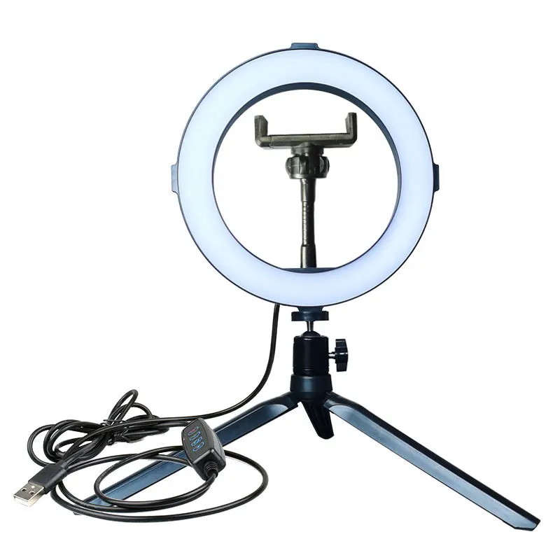 
20cmRing LightledThree-Color Selfie Light Photography Beauty Lighting Douyin Live Broadcast led ring light 18 inch with stand 