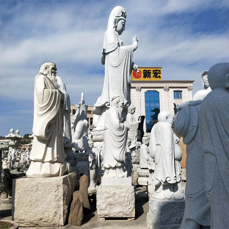 High Quality Natural Stone Figure Carvings Chinese Founder Of Taoism LAO ZI Large Standing Sculpture Stone Statue High 300cm