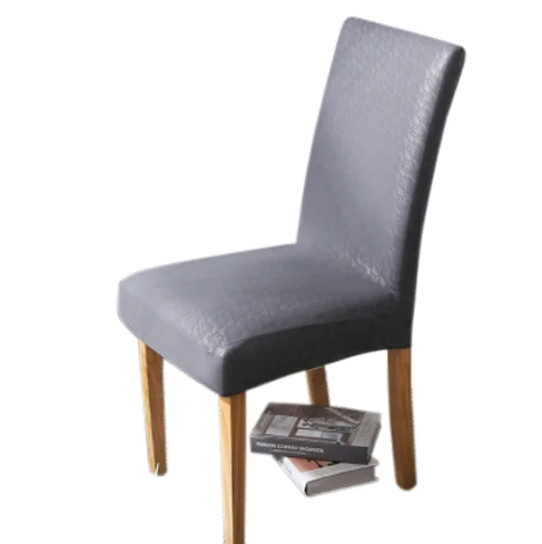 2019 Home Restaurant Dining Chair Cover Backrest Cushion  Waterproof, oil-proof and dust-proof PU Leather Elastic Chair Cover