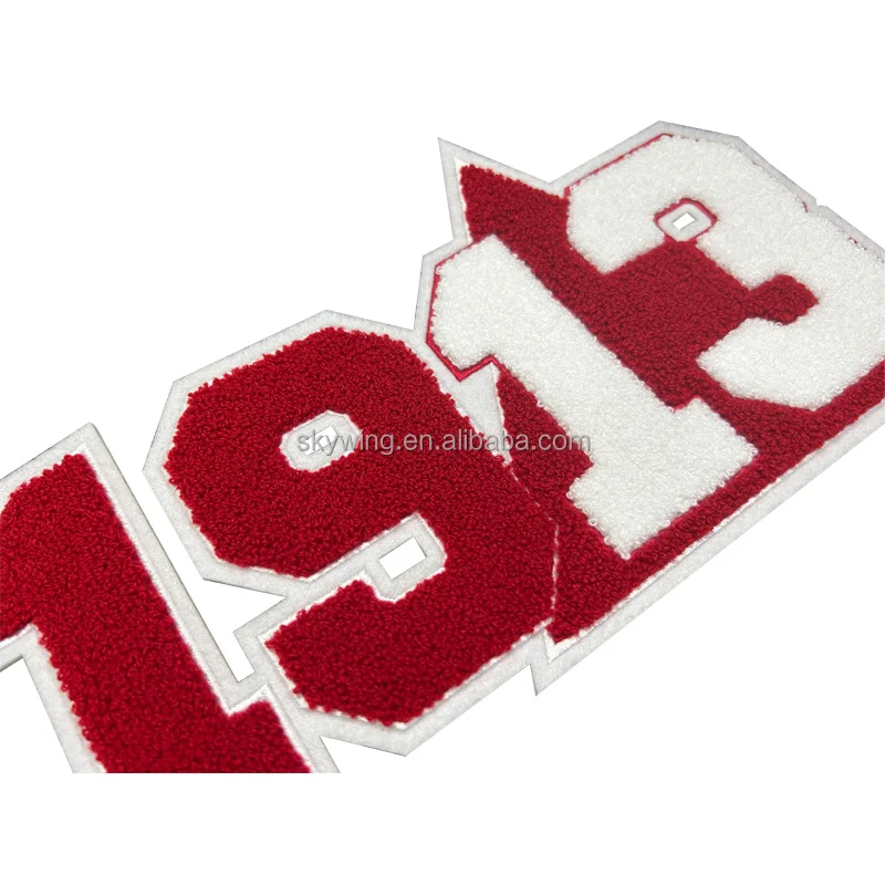 Custom Greek Sorority Chenille DST 1913 Red Delta Soror Iron on Greek Letters AKA Embroidered Patches for Sweatshirt