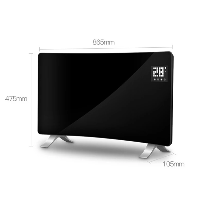 Portable 24-Hour Timer Tempered Glass Convection Panel Heater Wall Mount Freestanding with WIFI Thermostat Indoor Use Bathroom