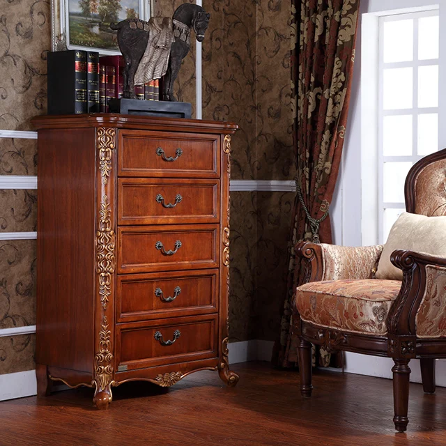 Американский роскошный шкаф для хранения из массива дерева, комод для спальни H428