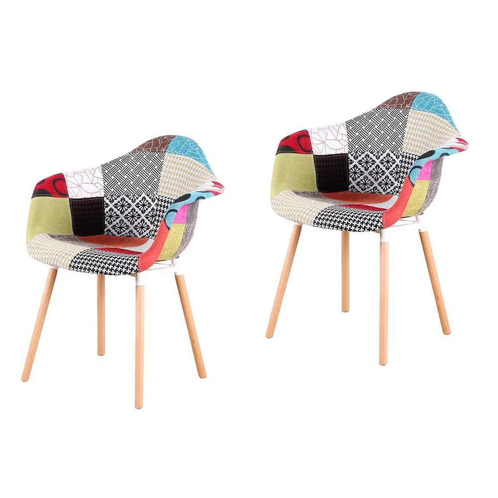 Nordic Cheap Price Hot Sale Tulip Plastic Dinning Wooden Legs Living Room Coffee Chair Dining Chairs Modern Fabric