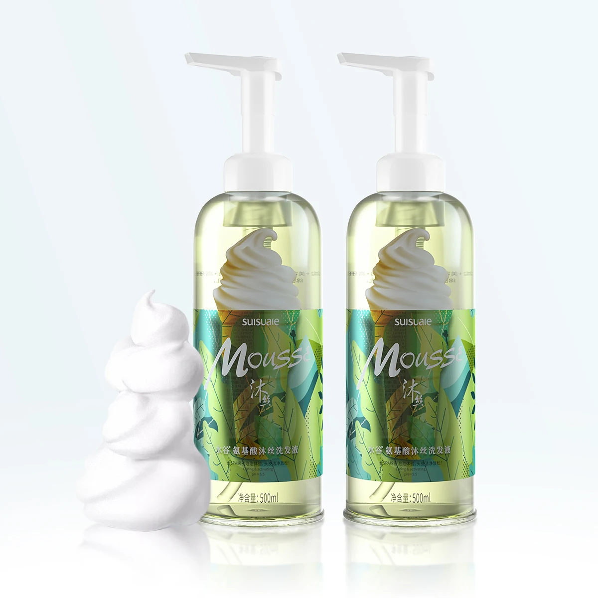 500ml private label organic Amino Acid shampoo without Silicone Oil Hair oil control shampoo