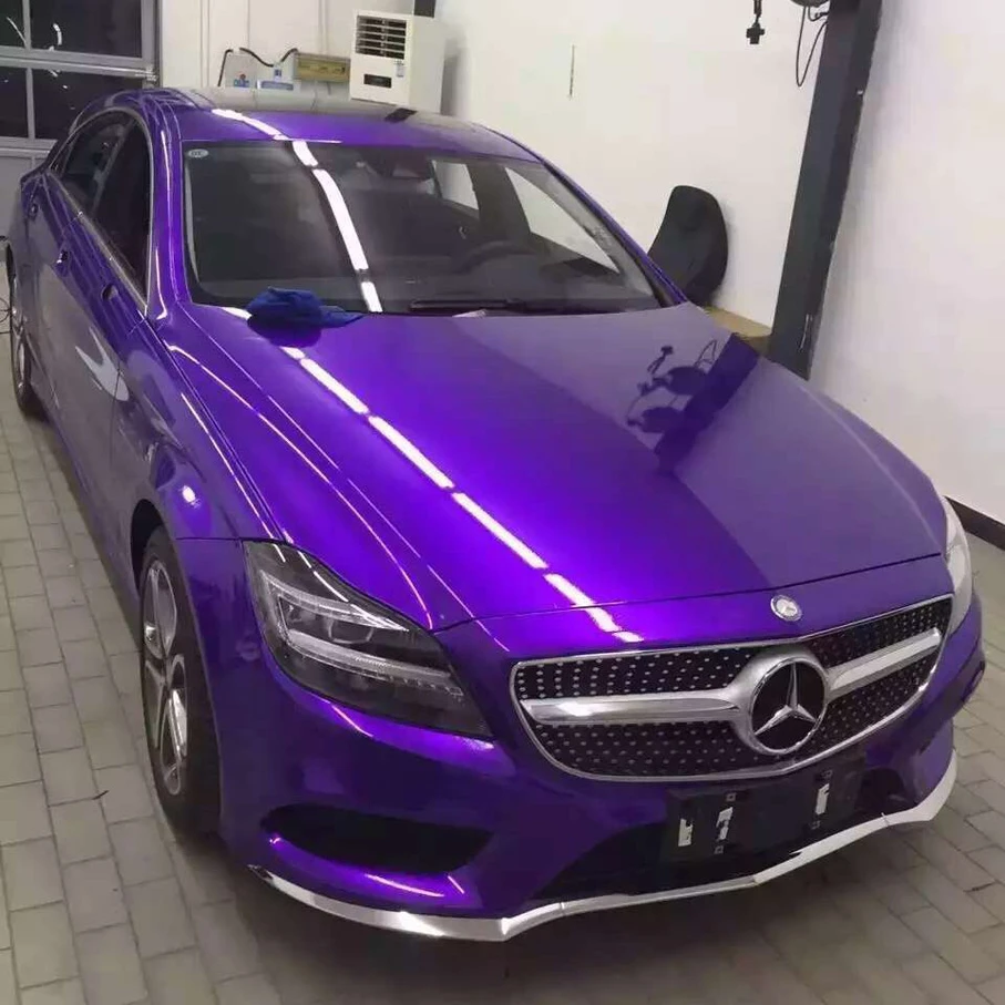 SCHANLEY New design  Gloss Decorative PVC Film Automotive Vinyl Film Wrap Bubble Free Ultra Gloss Crystal Purple